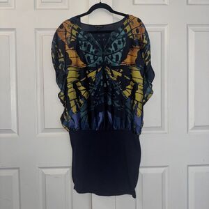 EXPRESS light-weight Navy blue butterfly dress Size Small